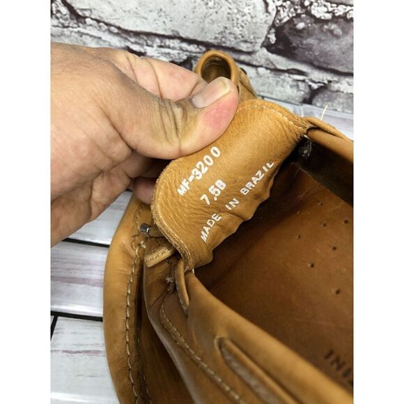 Mercanti Florentini MF-3200 Brown Leather Lace Driving Loafers Shoes Women 7.5B - Picture 11 of 16